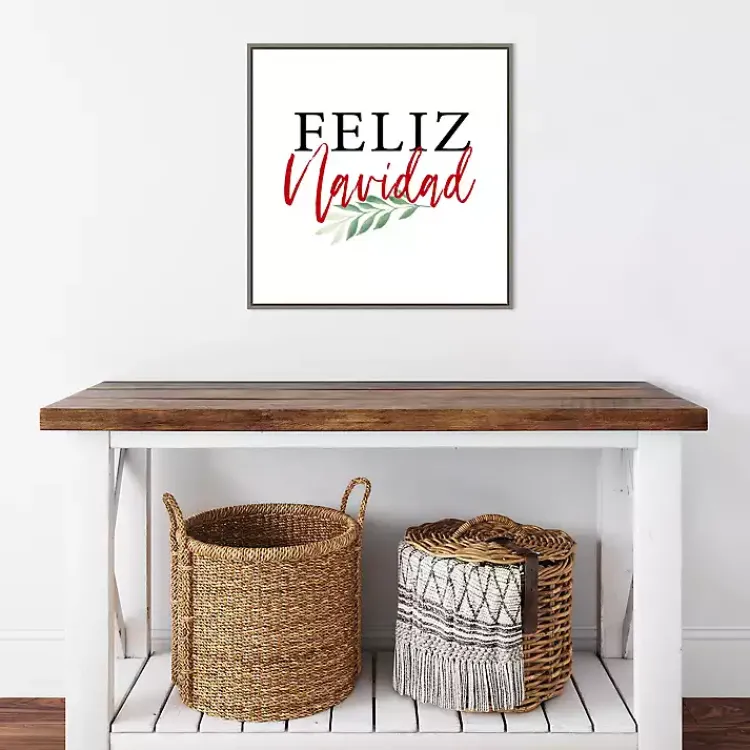 Christmas Art & Wall Decor>Kirklands Home Framed Feliz Navidad Christmas Canvas Art Print