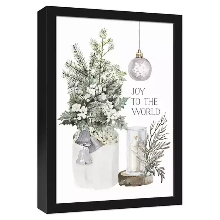 Christmas Art & Wall Decor>Kirklands Home Framed Joy to the World Christmas Canvas Art Print