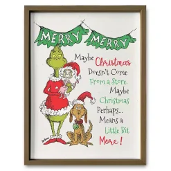 Christmas Art & Wall Decor>Kirklands Home Framed Merry Merry Christmas Grinch Wall Plaque