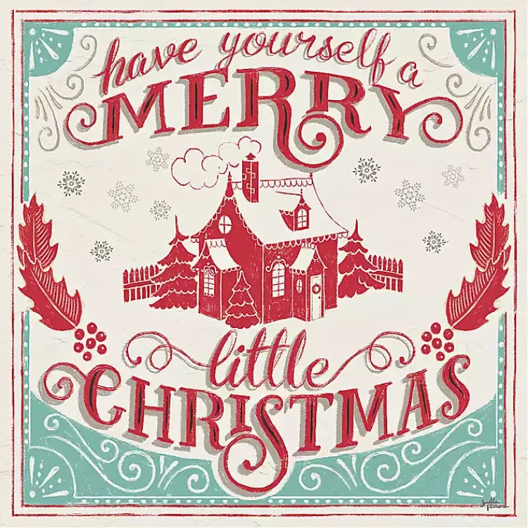 Christmas Art & Wall Decor>Kirklands Home Framed Retro Merry Lil Christmas Canvas Art Print