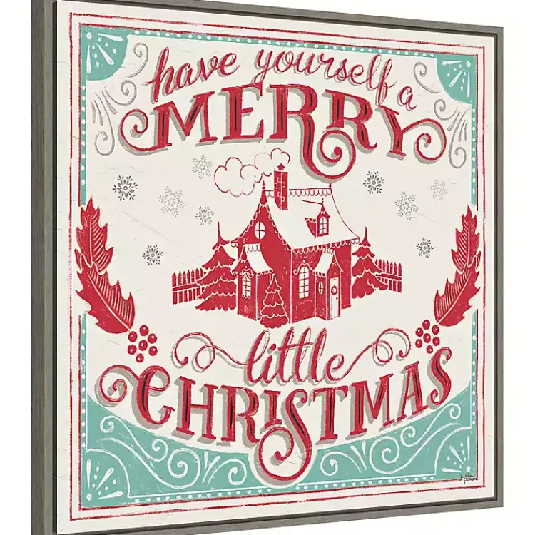 Christmas Art & Wall Decor>Kirklands Home Framed Retro Merry Lil Christmas Canvas Art Print