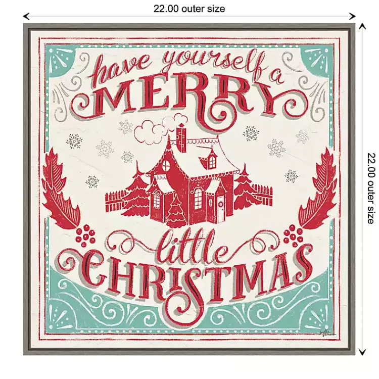 Christmas Art & Wall Decor>Kirklands Home Framed Retro Merry Lil Christmas Canvas Art Print