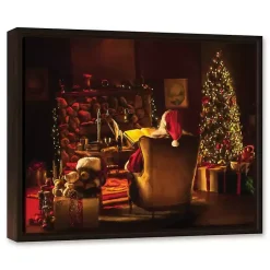 Christmas Art & Wall Decor>Kirklands Home Framed Santa Sitting Christmas Canvas Art Print
