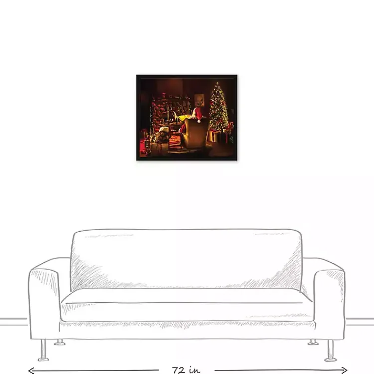 Christmas Art & Wall Decor>Kirklands Home Framed Santa Sitting Christmas Canvas Art Print