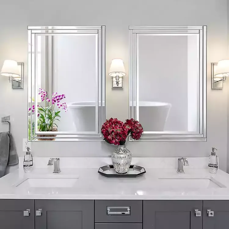 Kirklands Home Frameless Double Panel Wall Mirror