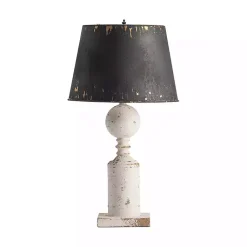 Kirklands Home Fran Farmhouse Metal Shade Table Lamp Black Clearance