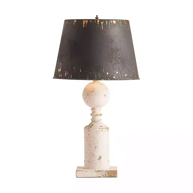 Kirklands Home Fran Farmhouse Metal Shade Table Lamp Black Clearance
