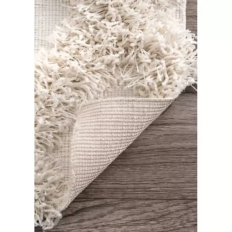 Kirklands Home Francis Diamond Shaggy Area Rug, 4x6 White Discount