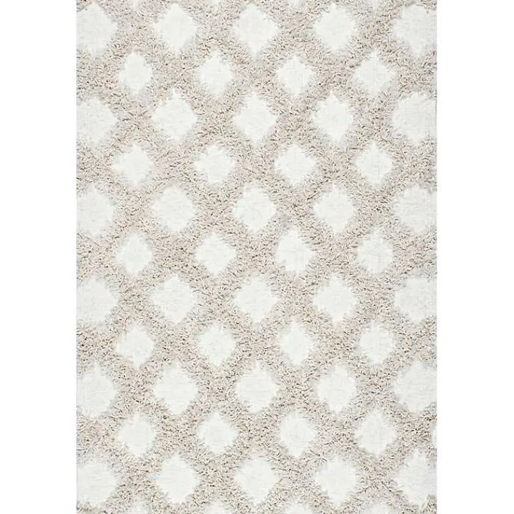 Kirklands Home Francis Shaggy Diamond Trellis Area Rug, 5x8 Online