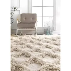 Kirklands Home Francis Shaggy Diamond Trellis Area Rug, 5x8 Online