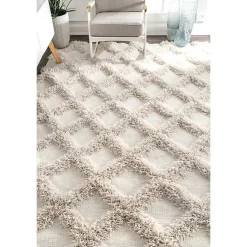 Kirklands Home Francis Shaggy Diamond Trellis Area Rug, 5x8 Online