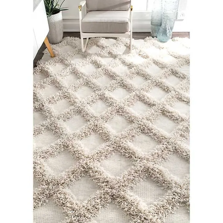 Kirklands Home Francis Shaggy Diamond Trellis Area Rug, 5x8 Online