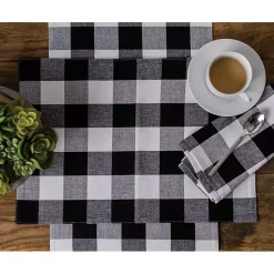 Kirklands Home Franklin Gingham Napkins, Set of 6 Black Hot