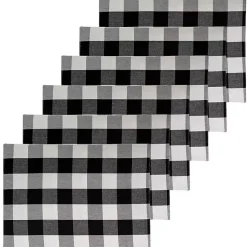 Kirklands Home Franklin Gingham Placemats, Set of 6 Black Hot