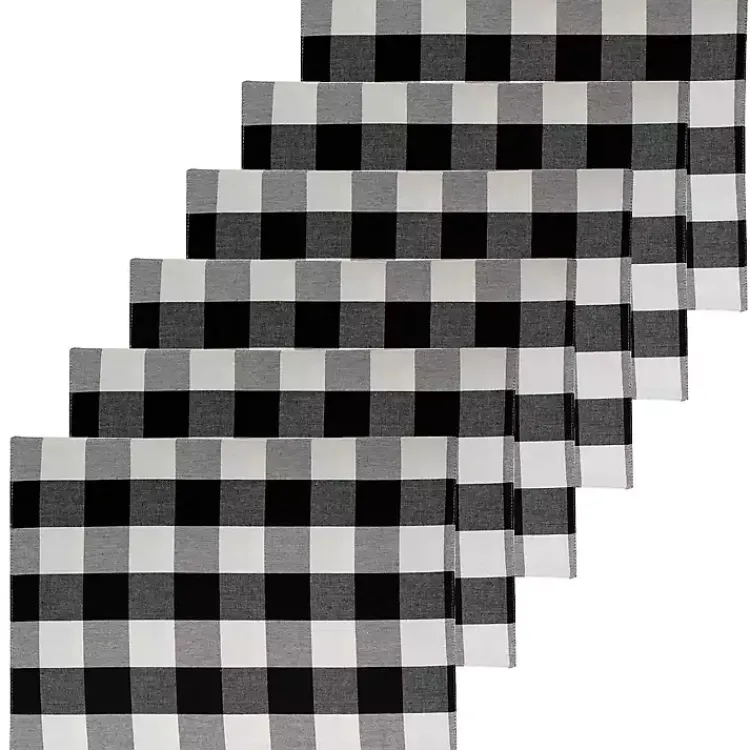Kirklands Home Franklin Gingham Placemats, Set of 6 Black Hot
