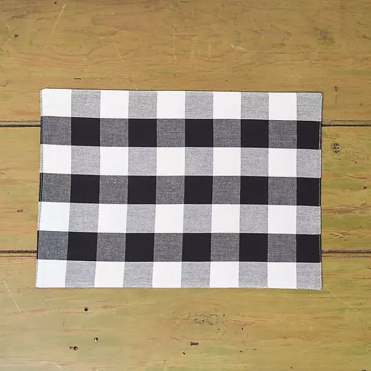 Kirklands Home Franklin Gingham Placemats, Set of 6 Black Hot