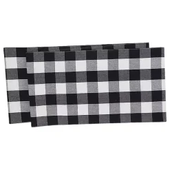 Kirklands Home Franklin Black Gingham Table Runner New