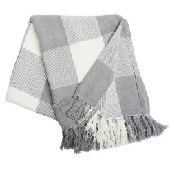 Blankets & Throws>Kirklands Home Franklin Gray Buffalo Check Throw