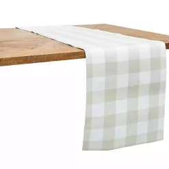 Kirklands Home Franklin Pebble Gingham Table Runner Tan