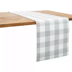 Kirklands Home Franklin Slate Gingham Table Runner Gray Outlet