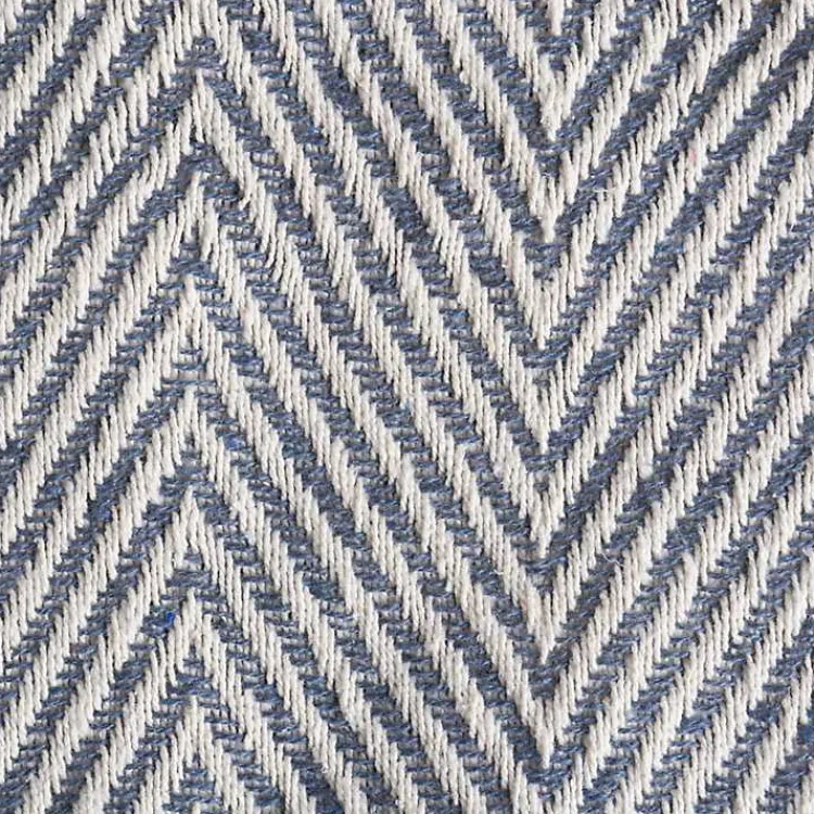 Blankets & Throws>Kirklands Home French Chevron and Fringe Throw Blue
