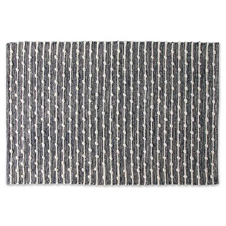 Kirklands Home French Recycled Cotton Accent Rug, 2x3 Blue Best