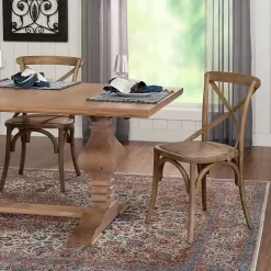 Kirklands Home French Country X-Back Dining Chairs, Set of 2 Gray Clearance