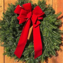 Fresh Christmas Wreaths & Greenery>Kirklands Home Fresh Cut Balsam Fir Wreath with Red Bow