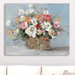 Kirklands Home Fresh Flower Market Canvas Art Print Multi New