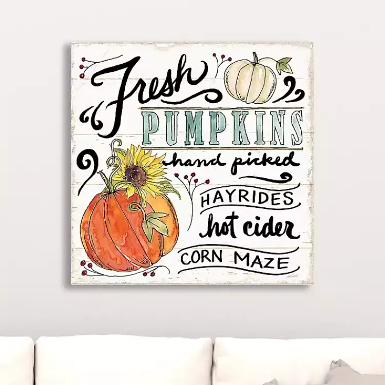 Fall>Kirklands Home Fresh Harvest Pumpkins Canvas Art Print White