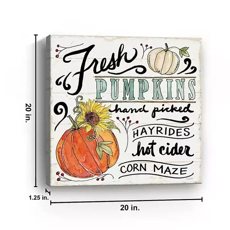 Fall>Kirklands Home Fresh Harvest Pumpkins Canvas Art Print White