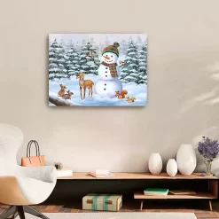 Christmas Art & Wall Decor>Kirklands Home Friendly Snowman Canvas Art Print White
