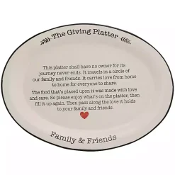 Kirklands Home Friends and Family Giving Platter White Clearance