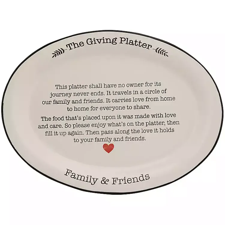 Kirklands Home Friends and Family Giving Platter White Clearance
