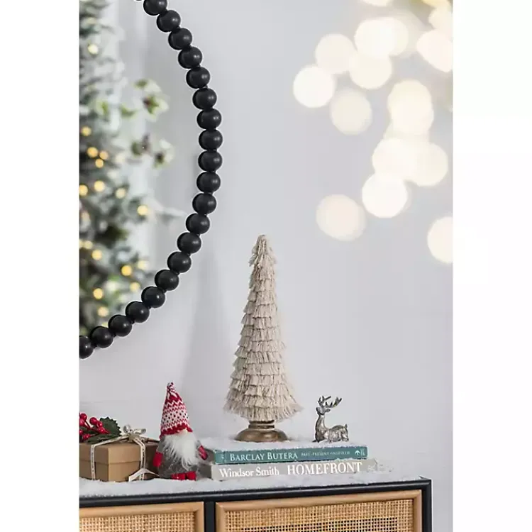 Christmas Decorations>Kirklands Home Fringe Embellished Christmas Trees, Set of 2 Ivory