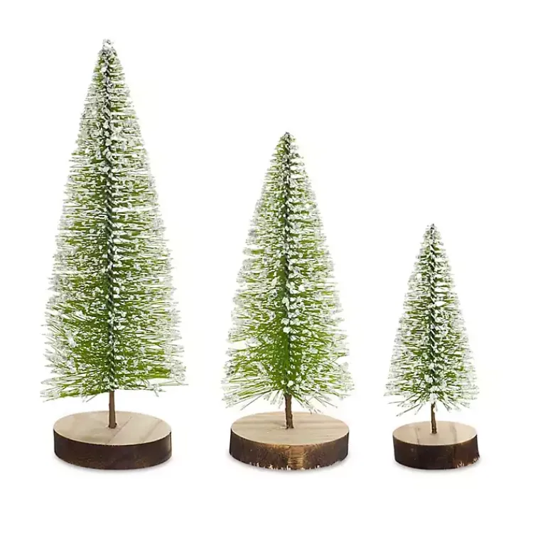 Christmas Decorations>Kirklands Home Frosted Bottle Brush Mini Trees, Set of 12