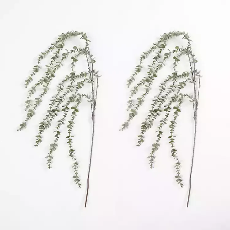 Stems & Bouquets>Kirklands Home Frosted Draping Eucalyptus Stems, Set of 2 Green