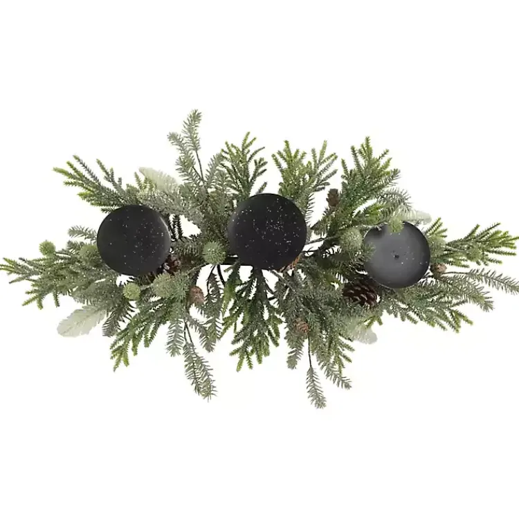 Arrangements & Greenery>Kirklands Home Frosted Evergreen Pine Candle Centerpiece