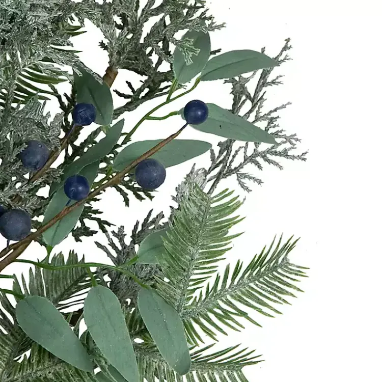 Christmas Wreaths>Kirklands Home Frosted Foliage and Blueberries Wreath