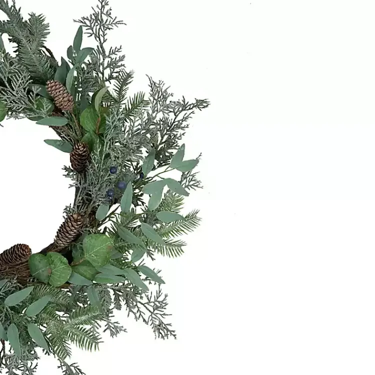 Christmas Wreaths>Kirklands Home Frosted Foliage and Blueberries Wreath