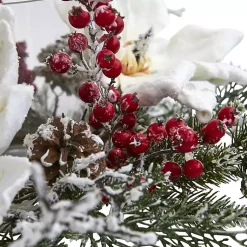 Arrangements & Greenery>Kirklands Home Frosted Magnolia Berry Candle Holder