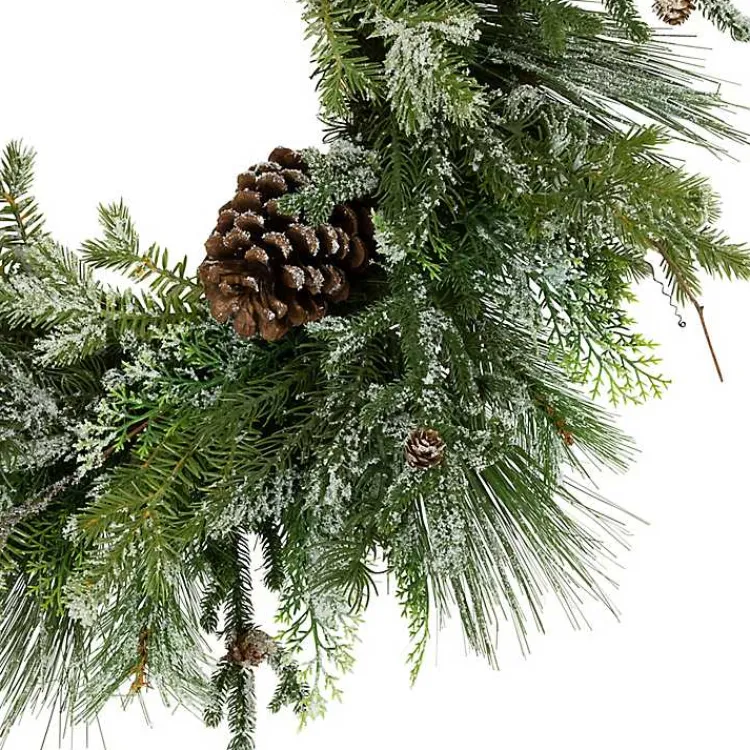 Christmas Wreaths>Kirklands Home Frosted Pine and Cedar Wreath Green