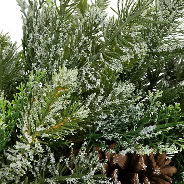 Christmas Wreaths>Kirklands Home Frosted Pine and Cedar Wreath Green