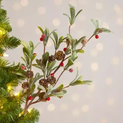 Christmas Tree Decorations>Kirklands Home Frosted Red Berry & Greenery Picks, Set of 2