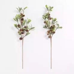 Christmas Tree Decorations>Kirklands Home Frosted White Berry & Greenery Picks, Set of 2