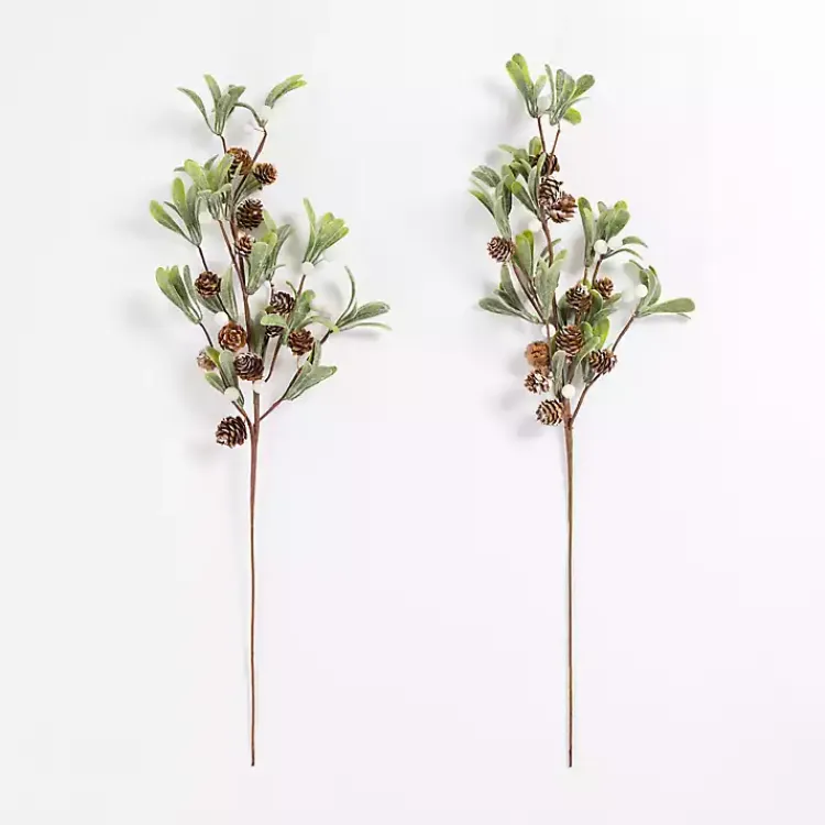 Christmas Tree Decorations>Kirklands Home Frosted White Berry & Greenery Picks, Set of 2