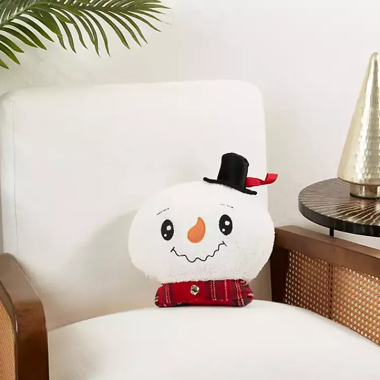 Christmas Pillows>Kirklands Home Frosty Snowman Double Sided Pillow White