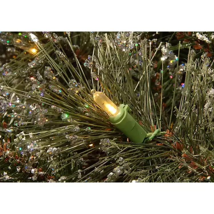 Christmas Arrangements & Garland>Kirklands Home 3-ft. Pre-Lit Flocked Glitter Christmas Tree Green