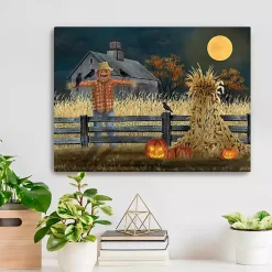 Halloween>Kirklands Home Full Moon Scarecrow Canvas Art Print, 18x24