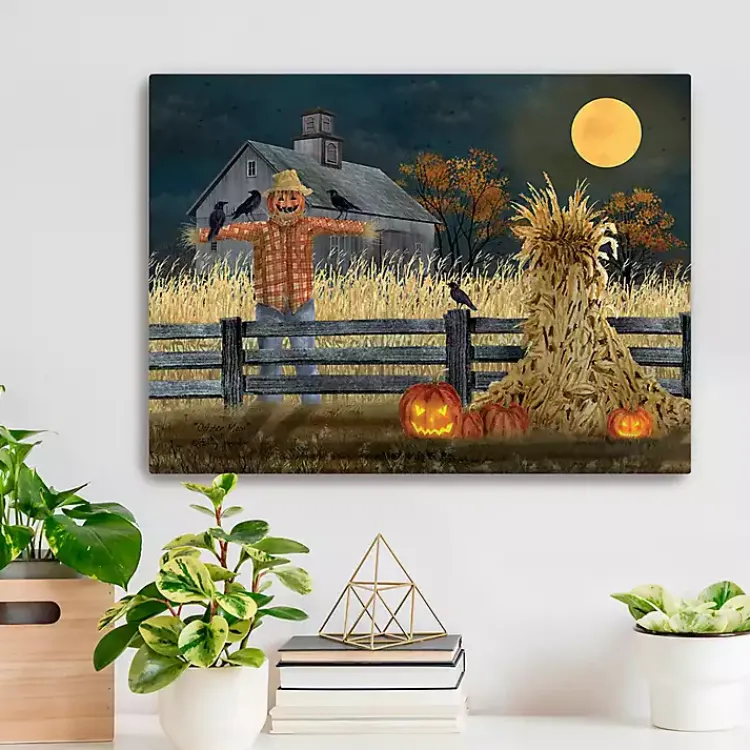 Halloween>Kirklands Home Full Moon Scarecrow Canvas Art Print, 18x24